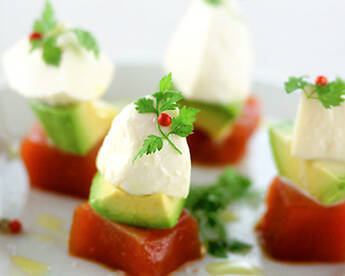 モッツァレラと鮪の前菜