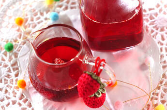 イチゴシロップとセミドライイチゴ