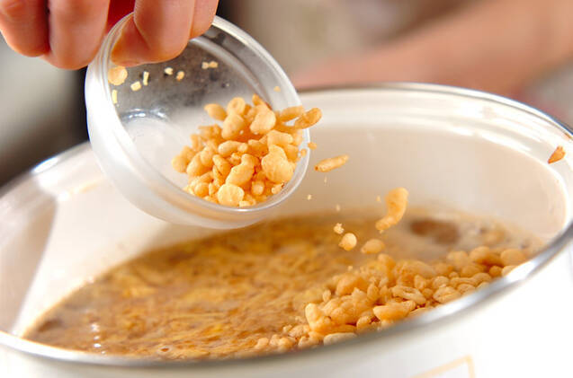 かき玉みそ汁の作り方の手順4