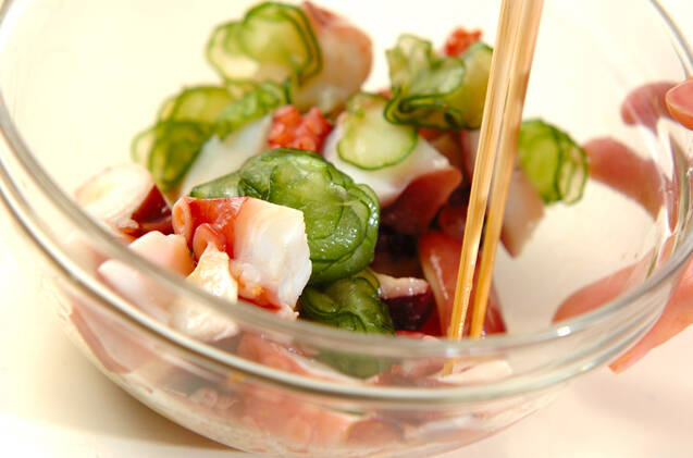 ゆでタコの酢の物の作り方の手順4