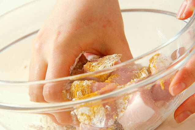 ホウレン草と豚のカレーの作り方の手順1