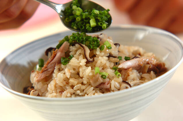 サンマとシイタケのご飯の作り方の手順4