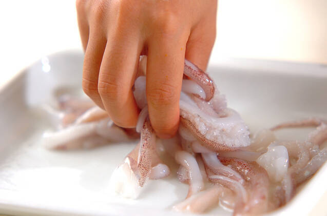 イカゲソの磯風味揚げの作り方の手順1