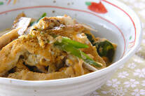 ゴボウと油揚げの卵とじ