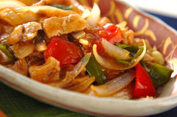 焼き白菜の豚肉黒酢あんかけ