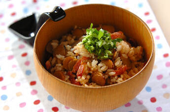 ゴボウベーコンの混ぜご飯