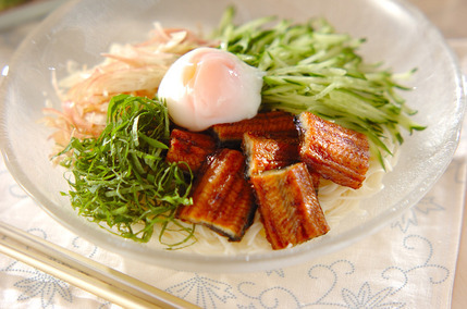 ウナたまぶっかけ素麺