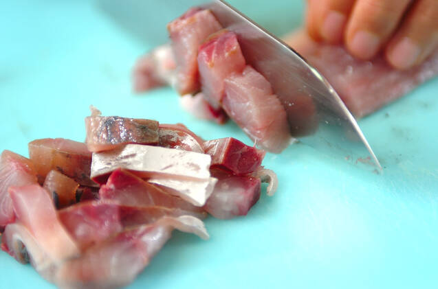 キムチなめろう丼の作り方の手順3