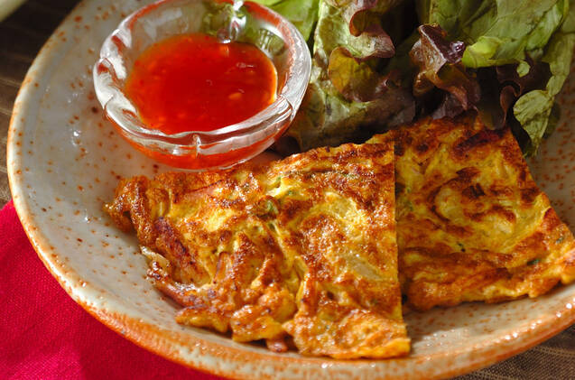 フライパンで具だくさん卵焼き