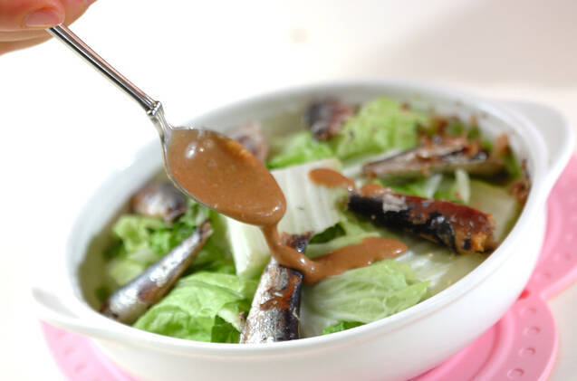 白菜とオイルサーディンのレンジ蒸しの作り方の手順3