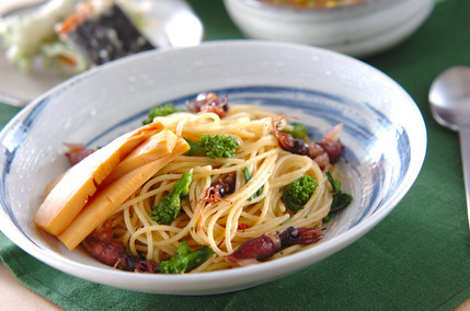 タケノコ&菜の花パスタ