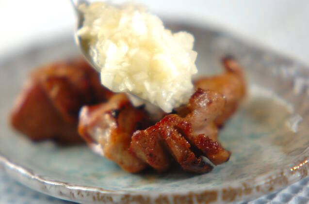 砂肝の塩ネギダレがけの作り方の手順4