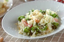 菜の花とベーコンのリゾット