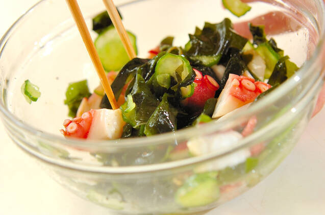 タコとキュウリの酢の物の作り方の手順5