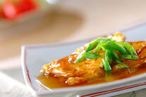 白ネギ卵のあんかけ