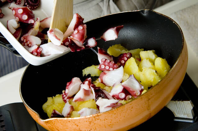 タコじゃが温サラダの作り方の手順3