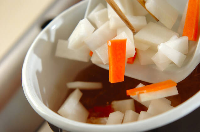 揚げ出し豆腐の野菜あんかけの作り方の手順7