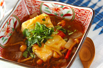 揚げ出し豆腐の野菜あんかけ