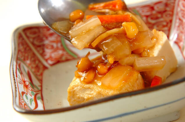 揚げ出し豆腐の野菜あんかけの作り方の手順8