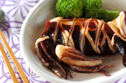 スルメイカの漬け焼き