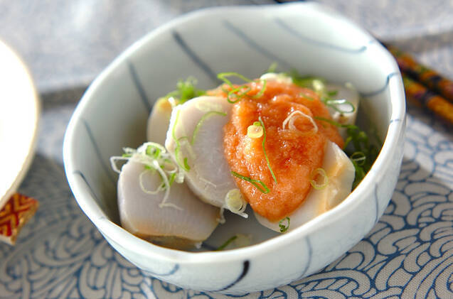 里芋の明太バターがけ