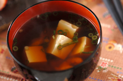 ささ身と豆腐のお吸い物