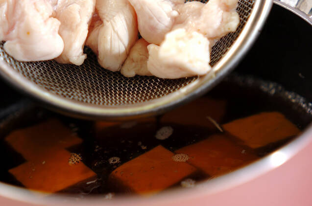 ささ身と豆腐のお吸い物の作り方の手順3