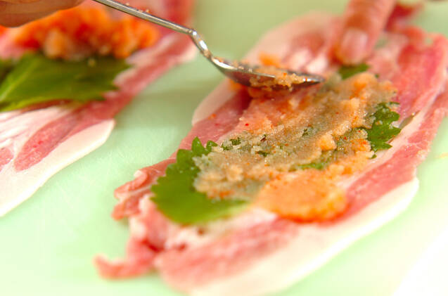 明太子巻き豚カツの作り方の手順5