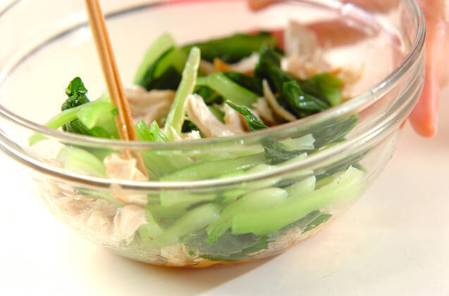 ささ身とチンゲンサイのナムル風の作り方の手順5