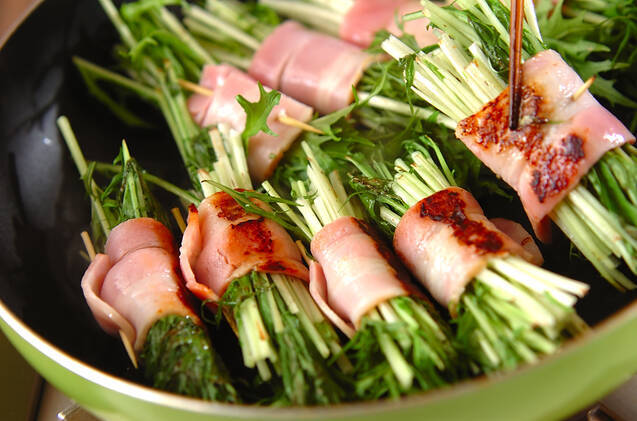 水菜のベーコン巻きの作り方の手順5