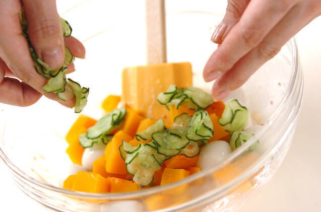 パンプキンマカロニサラダの作り方の手順8