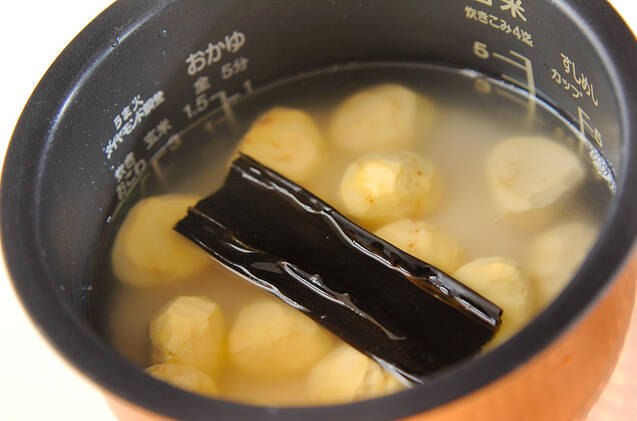 栗の炊きおこわの作り方の手順4