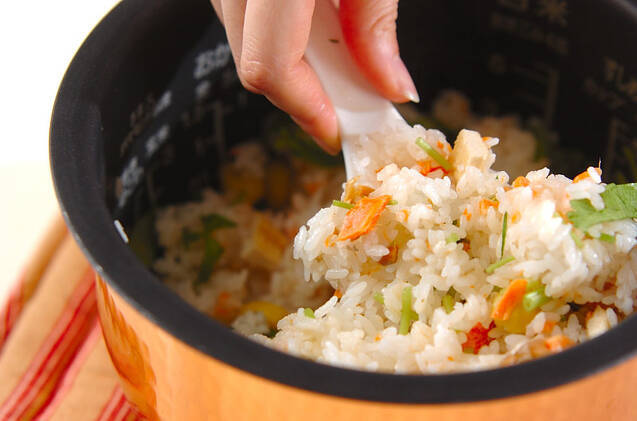 鮭の炊き込みご飯の作り方の手順6