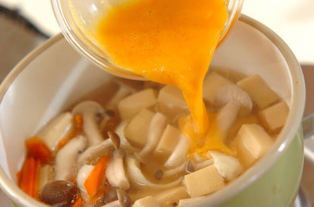 高野豆腐とユリネの卵とじの作り方の手順6