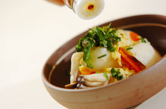 高野豆腐とユリネの卵とじの作り方の手順7