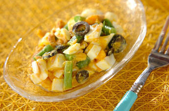 サヤインゲンとゆで卵のサラダ