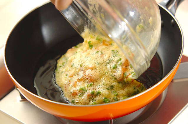 豚肉入り卵焼きの作り方の手順4