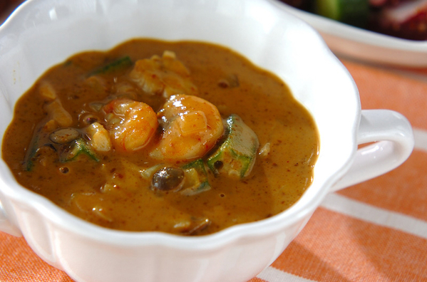 1.オクラのカレースープ