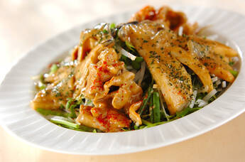 エリンギのゴマポン和えサラダ仕立て