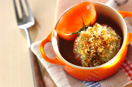 トマトの香ばしパン粉焼き