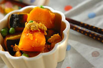 カボチャのカレーそぼろ煮