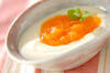 ヨーグルトの柿ソースがけの作り方の手順