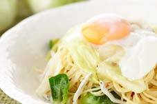 春野菜と白魚のパスタ