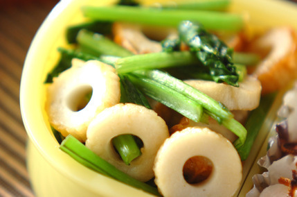 小松菜とちくわのユズコショウ炒め