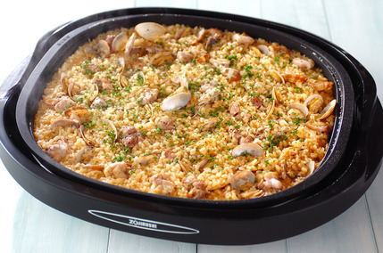 アサリと鶏肉のアロース風