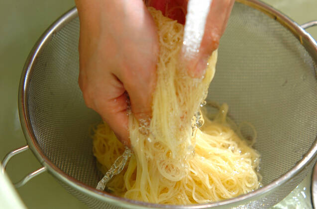 シラスの冷製パスタの作り方の手順4