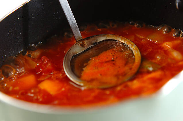 マカロニ入りトマト煮の作り方の手順6
