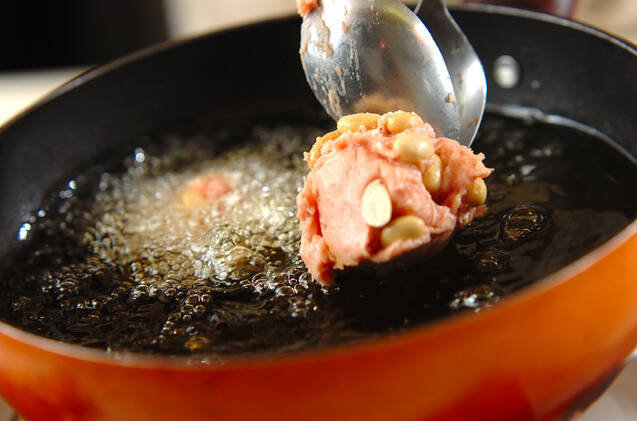 ふわふわ大豆入り揚げつくねの作り方の手順4