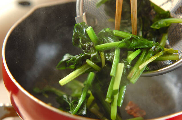 青菜のピリ辛塩炒めの作り方の手順4