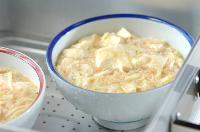 豆腐と長芋のふんわり蒸しご飯の作り方の手順7